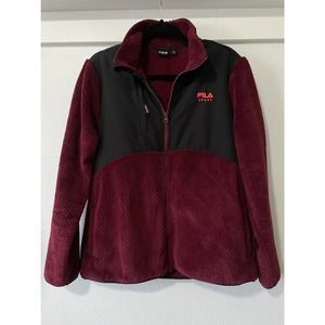 Fila Sport Fleece Plush Zip Up Jacket Womens XL